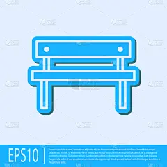 长椅,分离着色,蓝色,灰色背景,计算机图标,线条,华丽的,厚木板,直的,坐