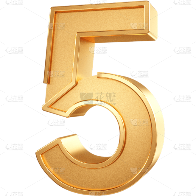 电商促销活动3D立体C4D金色数字5元素