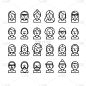 people linear style icon set