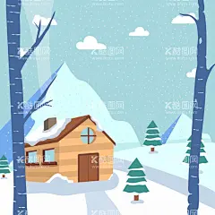 冬天背景   - 源文件下载【酷图网】冬天背景,冬日背景,冬日风景,下雪,雪地,寒冷,梦幻,冬天壁纸,景色,自然季节,冬季,插图,冰天雪地,手绘,卡通,风景地形,