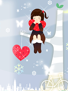 可爱女孩240*320动态手机壁纸免费下载