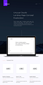 Studio Landing Page Concept Exploration