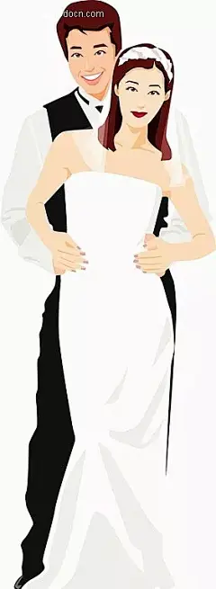 矢量卡通插画-新郎从后面抱住新娘插画|从后面抱住|绘画|婚纱|卡通|卡通人物|卡通人物图片|漫画人物|人物素材|人物图片|矢量人物|帅哥美女|新娘
