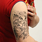 格艾菲纹身贴-骷髅游戏纹身贴 欧美school风格 花臂刺青 纹身贴纸