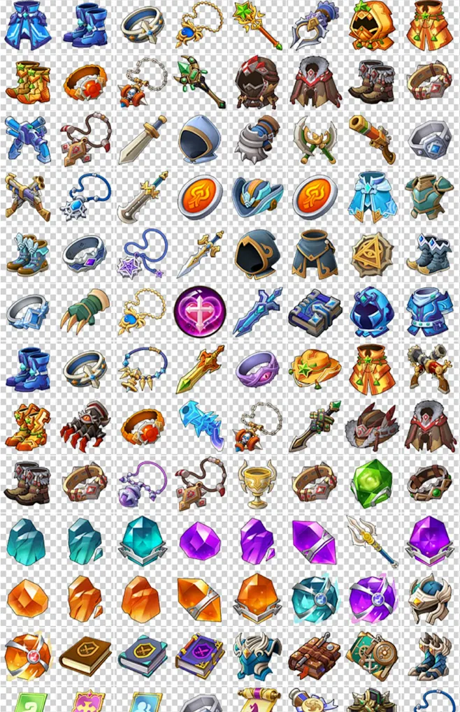 日韩RPG手游Q版UI素材武器装备宝石道具icon图标美术游戏CG资源-淘宝网-花瓣网