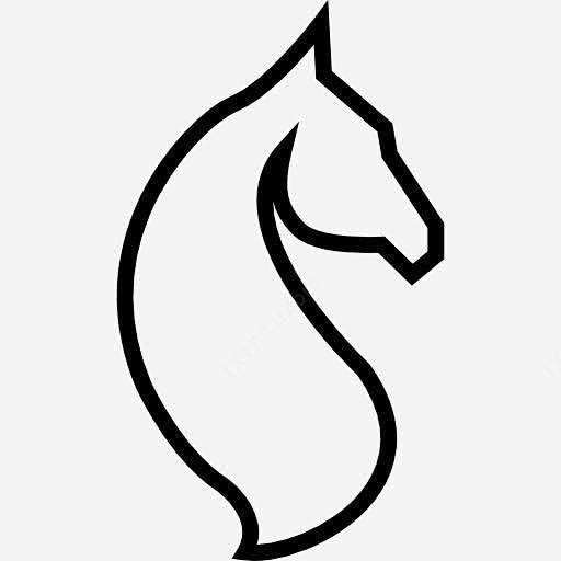 马的头部轮廓图标png免抠素材新图网
