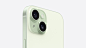 iPhone 15，绿色外观。