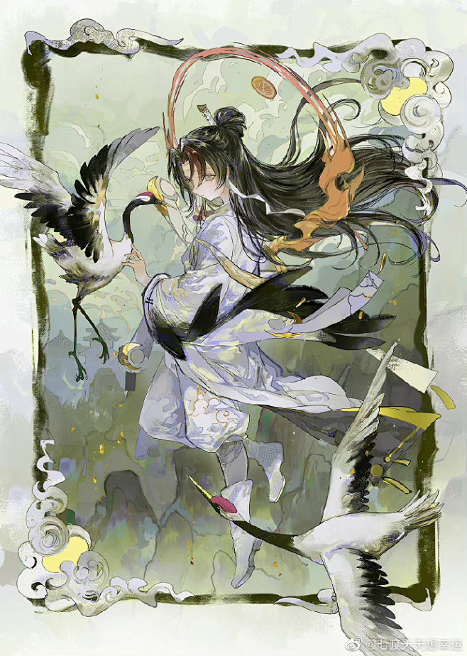 #一念逍遥神魔降临# 水墨国风神魔召集令 仙羽——白鹤童子 “九重仙阙深， 苦乐无人问” 转啾一位268R祝好运连连 O抽奖详情 -花瓣网