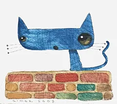 手绘蓝猫插画高清素材 页面网页 平面电商 创意素材 png素材