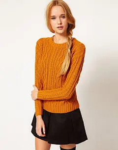 OMEIU英国正品代购 ASOS 纯棉罗纹麻花经典套头针织毛衣09.22