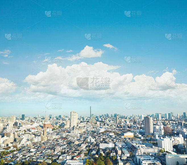 城市,东京,地形,商务,城镇景观,云,夏天,户外,天空,晴朗
