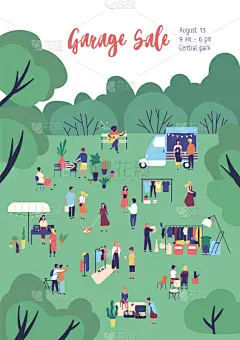 传单,模板,庭院摊市,户外,事件,公园,传统节日,女人