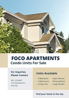 Condo Apartment Listing for Sale Real Estate Flyer