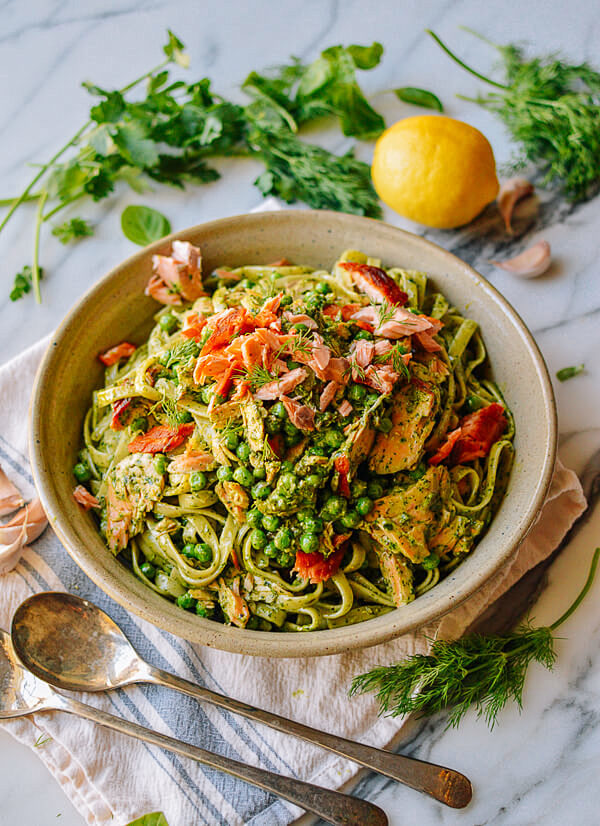 Salmon Pasta with Gr...