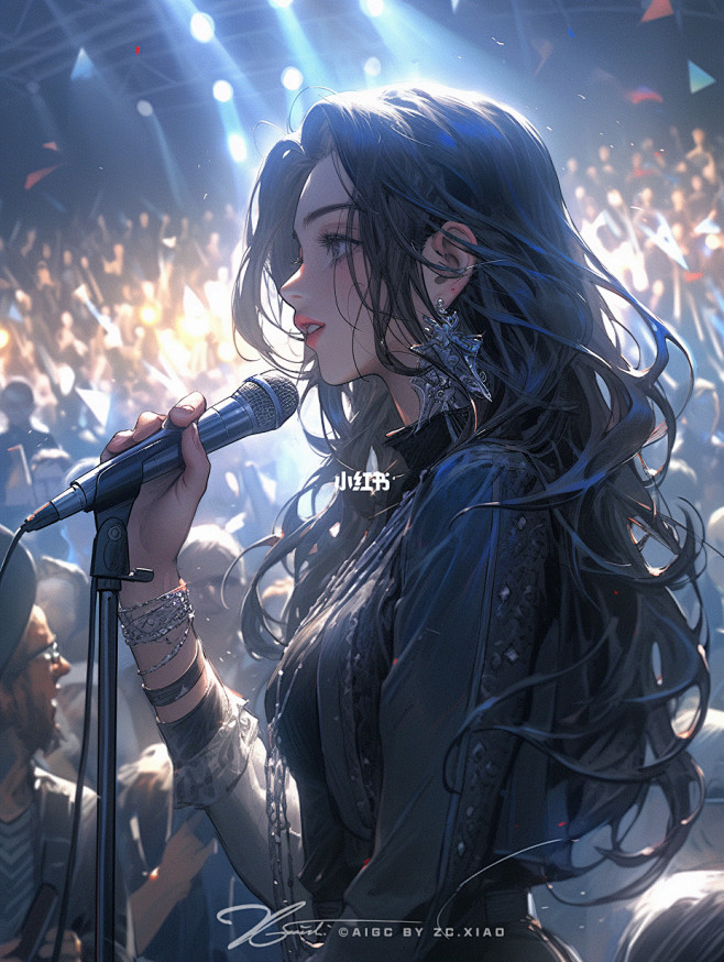 Midjourney AI 她来听我的演...