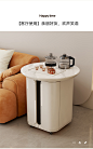 可移动茶台家用小茶桌岩板阳台小型茶车奶油风轻奢现代茶桌椅组合-淘宝网