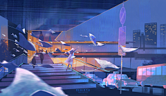 番兔子采集到关于夜的插画