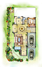 PS设计代画制作室内彩色平面户型图渲染填色房地产园林景观-淘宝网