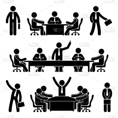 简笔人物画,计算机图标,商务会议,市场营销,金融,人,职业,图表,讨论,解决