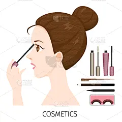 女人,发髻,舞台化妆,马斯卡拉,事件,人,梳子,铅笔,图像,收集