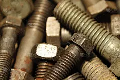 老式的大金属螺栓。特写镜头。纹理。背景。