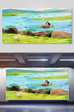清新优美立春节气插画素材