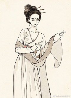 岁暮未晚采集到插画-古风女（线稿）