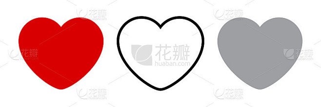Heart icons collection. illustration of a love sym