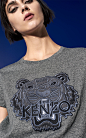 Embroidered Tiger Tshirt, ANTHRACITE, KENZO