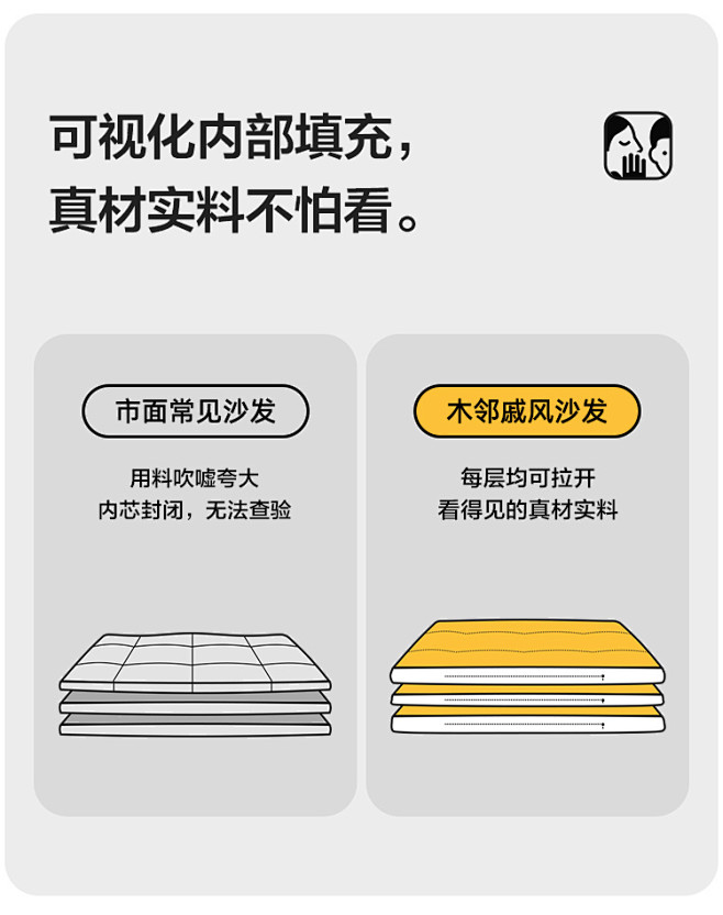 木邻戚风沙发小户型客厅北欧日式奶油风布艺...