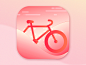 A very pink icon for a biking app 