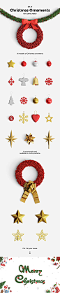 【新提醒】Christmas Ornaments圣诞饰品装饰免扣素材 - 素材联盟 - 七米设计 - 7msj.com