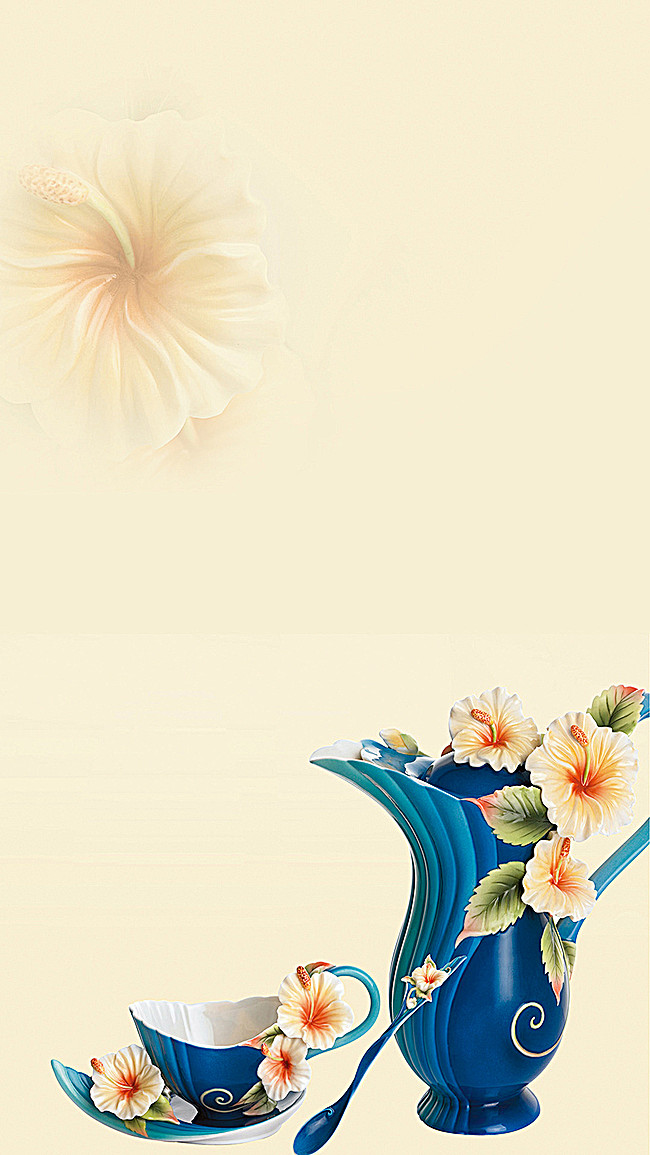 浅色花简约背景图