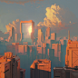 General 3600x3600 Andrei Kurylovich artwork illustration city cityscape clouds building skyscraper sunlight architecture futuristic sky digital art