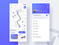 Travel sharing app map blue and white blue sharing travel app design ui