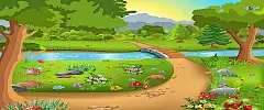 卡通,童真,森林,小草,桥,海报banner,童趣,手绘图库,png图片,网,图片素材,背景素材,3565766@飞天胖虎