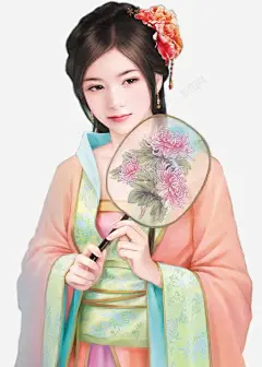 古代美女高清素材 手绘 设计图片 免费下载 页面网页 平面电商 创意素材 png素材