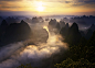 Sunrise from Xianggongshan Yangshou