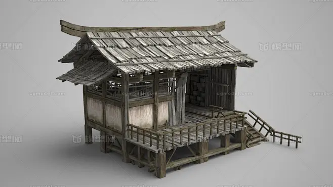 古建筑老旧的休闲小木屋模型-历史建筑模型库-3ds Max(.max)模型下载-cg模型网-花瓣网