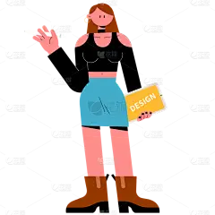 高质量人物插画-女孩