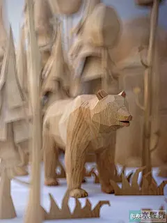 波兰的3D插画艺术家手下的3D木雕，让你领略的动物世界