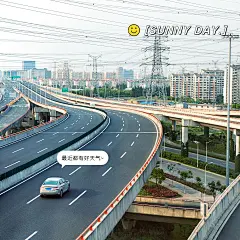 天气晴天词卡生活分享简约风plog模板