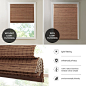 Amazon.com: Madison Park Eastfield 100% Bamboo Cordless Roman Shades-Woven Wooden Privacy Panel, Light Filtering Easy Installation Window Blind Treatment, Bedroom, Living Room Decor, 29" W x 64" L, Teak : Home & Kitchen