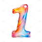 促销系列立体感炫彩螺旋玻璃数字艺术字元素