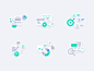 Marketing illustrations by Benjamin Oberemok for unfold on Dribbble