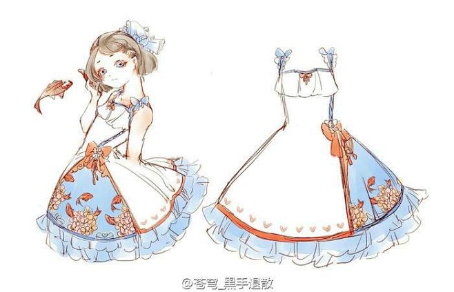 当中国风邂逅洋装洛丽塔【服装设计