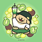 线条小狗牌奶茶