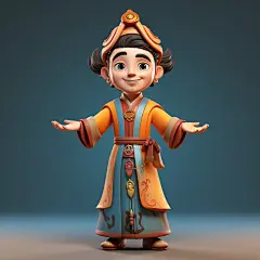 卡通人物素材AI图数字艺术图
