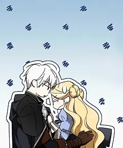 这可能包含：两个动漫人物在蓝天前互相拥抱，小鸟在头顶飞翔