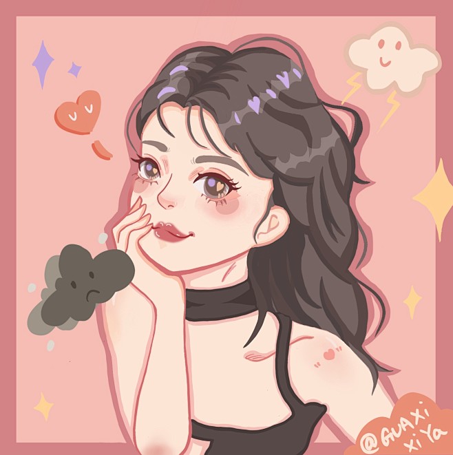 鸭风头像练习，原画师tiya的二创